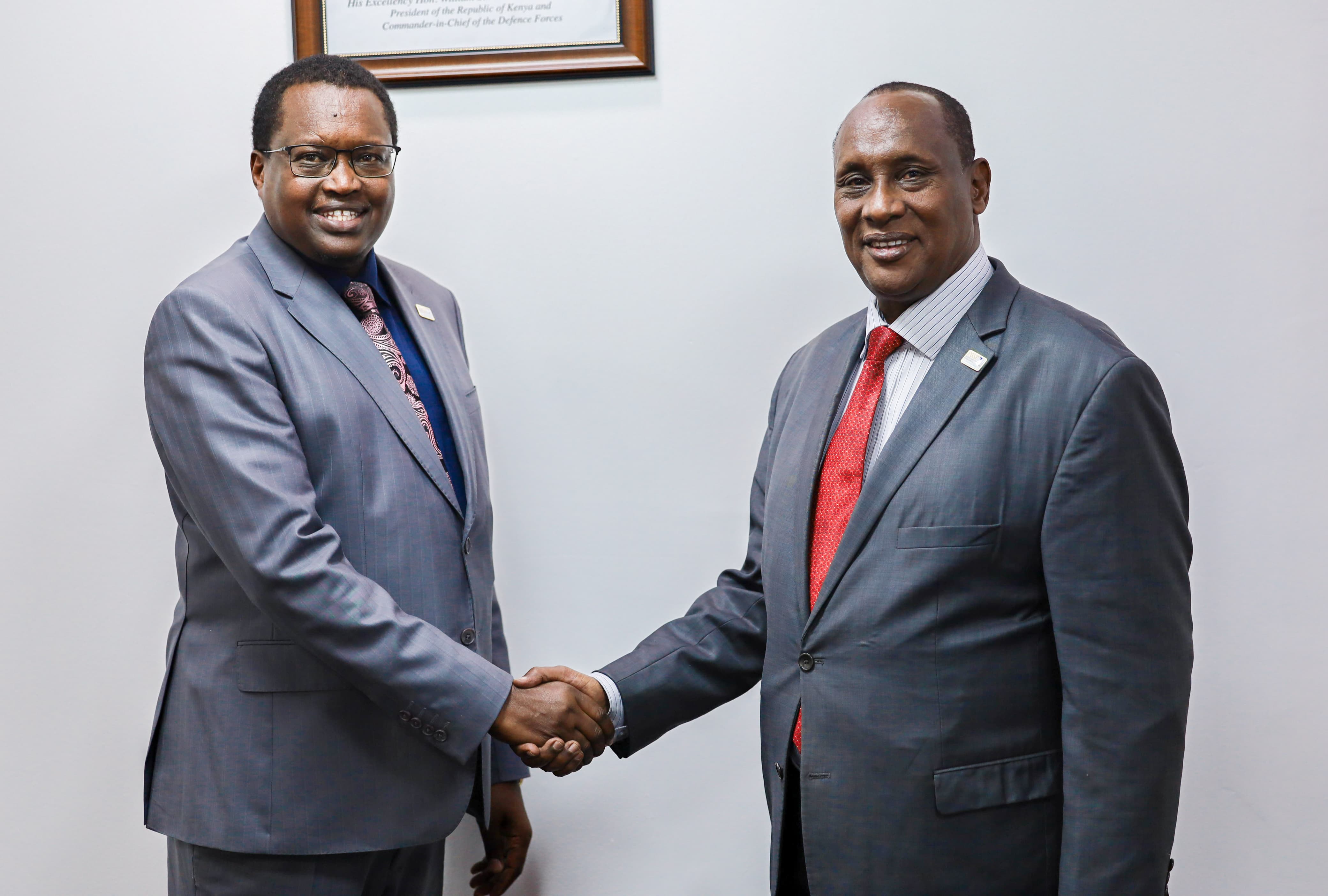 PSSF CEO Dr Jonah Aiyabei receives Chairman Amb Hussein Daddo
