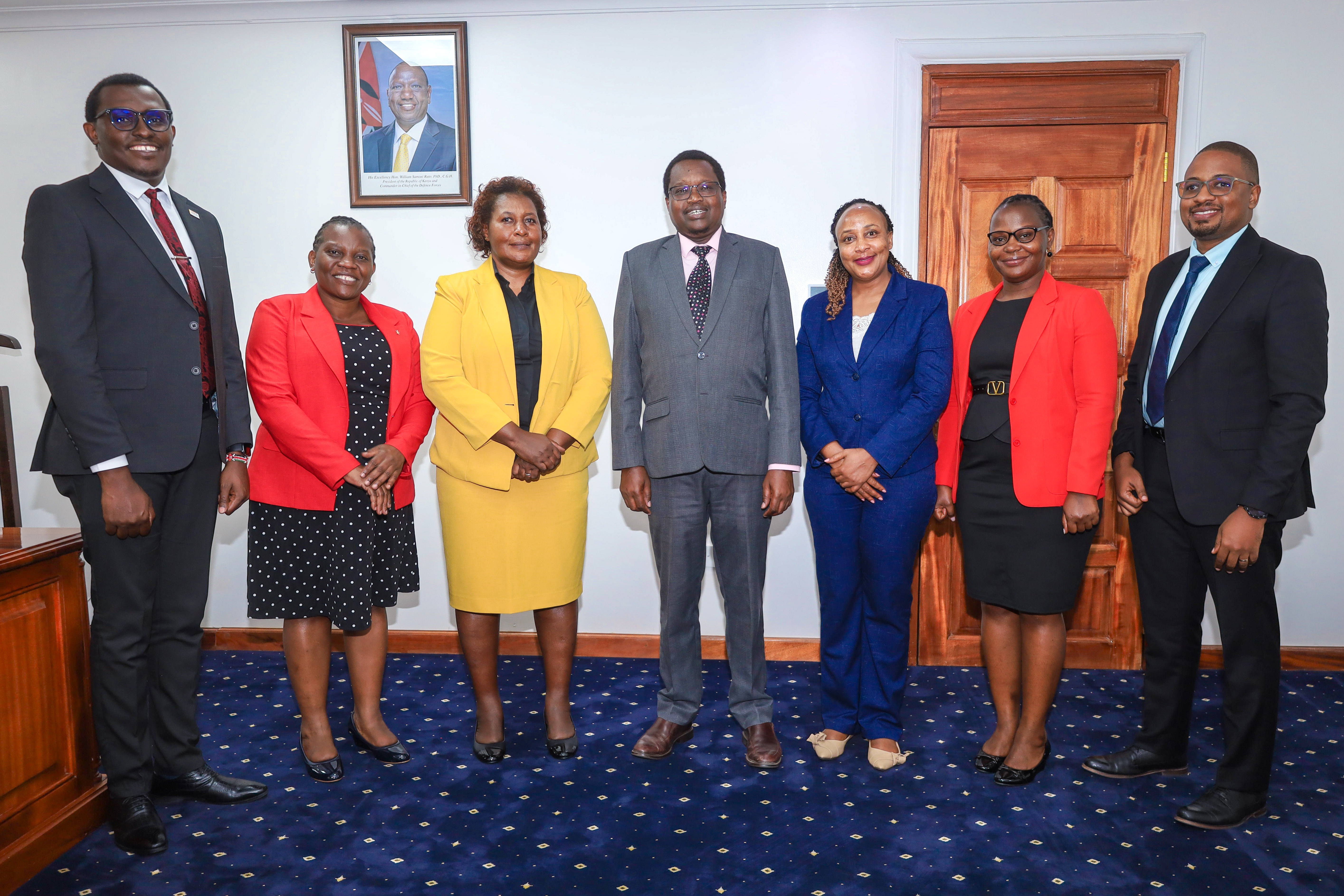 PSSF CEO Dr Jonah Aiyabei, Head Corporate Communications Laban Ngumbo and Ms Allen Kakama - a Commissioner in Uganda's Ministry of Public Service. 