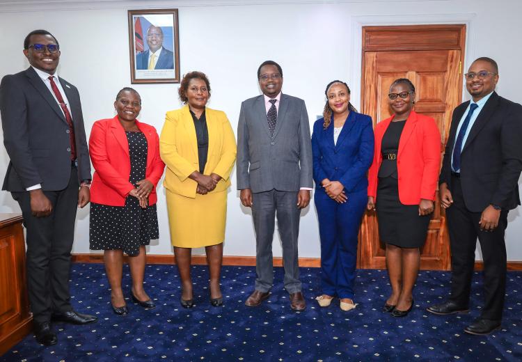 PSSF CEO Dr Jonah Aiyabei, Head Corporate Communications Laban Ngumbo and Ms Allen Kakama - a Commissioner in Uganda's Ministry of Public Service. 